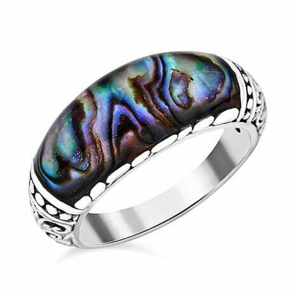 Strieborný Prsteň s Mušľou Abalone 1 