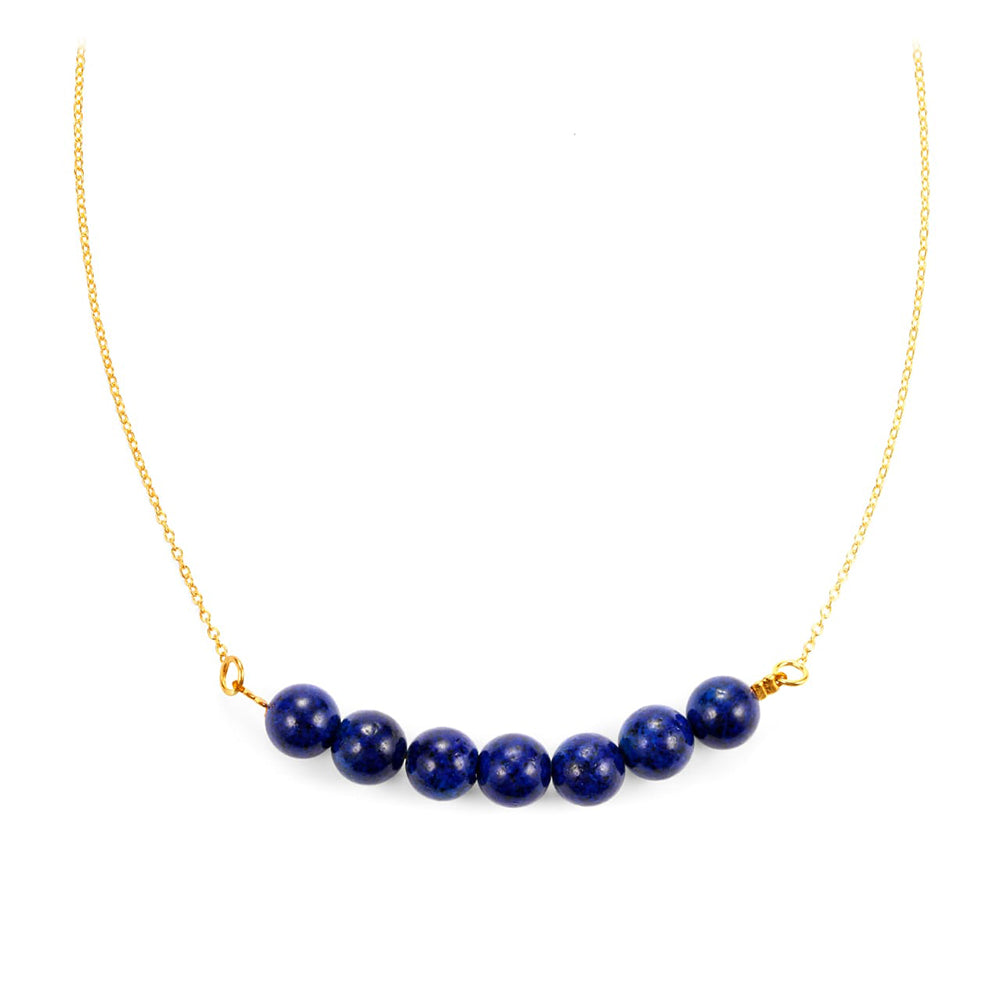 Pozlátený Strieborný Náhrdelník s Lapisom Lazuli
