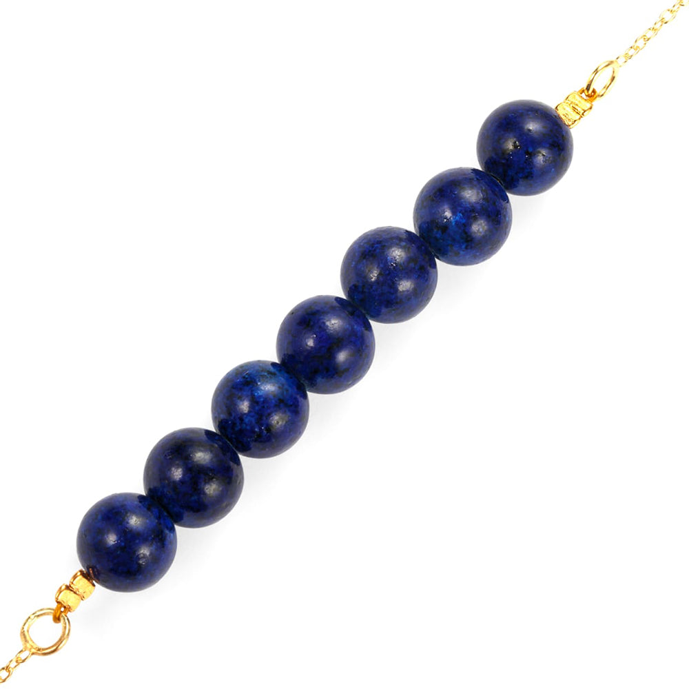 Pozlátený Strieborný Náhrdelník s Lapisom Lazuli 4 