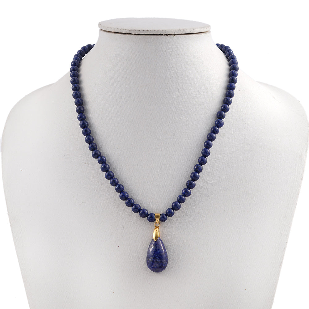 Pozlátený Zliatinový Náhrdelník s Lapisom Lazuli