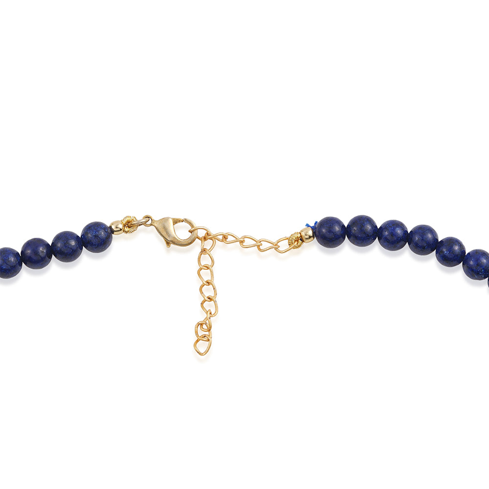 Pozlátený Zliatinový Náhrdelník s Lapisom Lazuli 5 