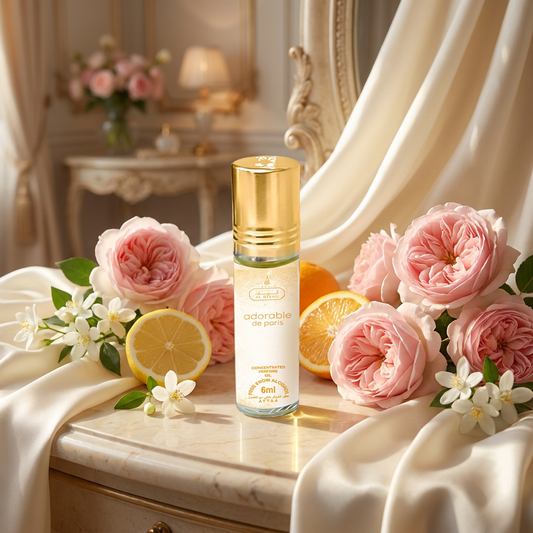 Adorable de Paris Al Riyad roll-on parfumový olej 6 ml – kvetinovo-citrusová vôňa pre ženy