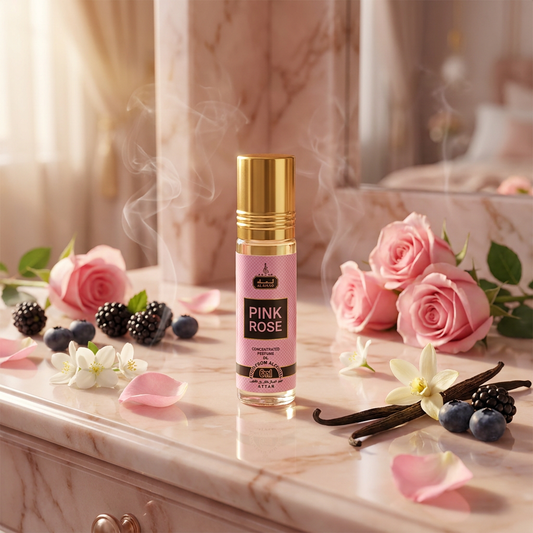 Pink Rose Al Riyad roll-on parfumový olej 6 ml – ovocno-kvetinová vôňa pre ženy