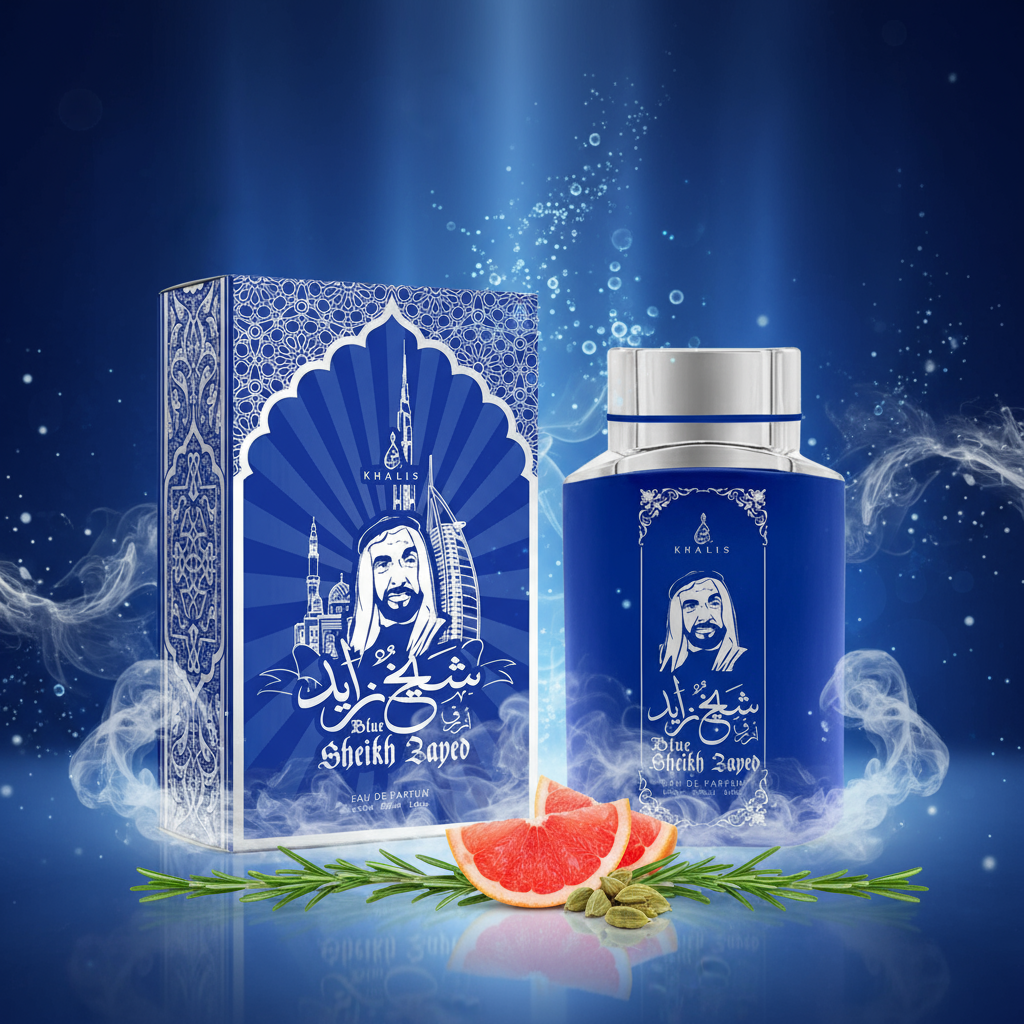 100 ml Eau de Perfume SHEIKH ZAYED BLUE Pižmová Oudová Vôňa pre Mužov 3 
