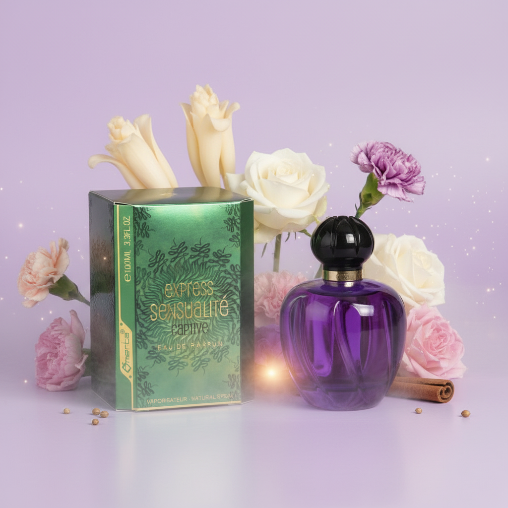 100 ml Eau de Parfume "EXPRESS SENSUALITE CAPTIVE" Ovocná Kvetinová Vôňa pre Ženy, s 6% obsahom esenciálnych olejov 2 