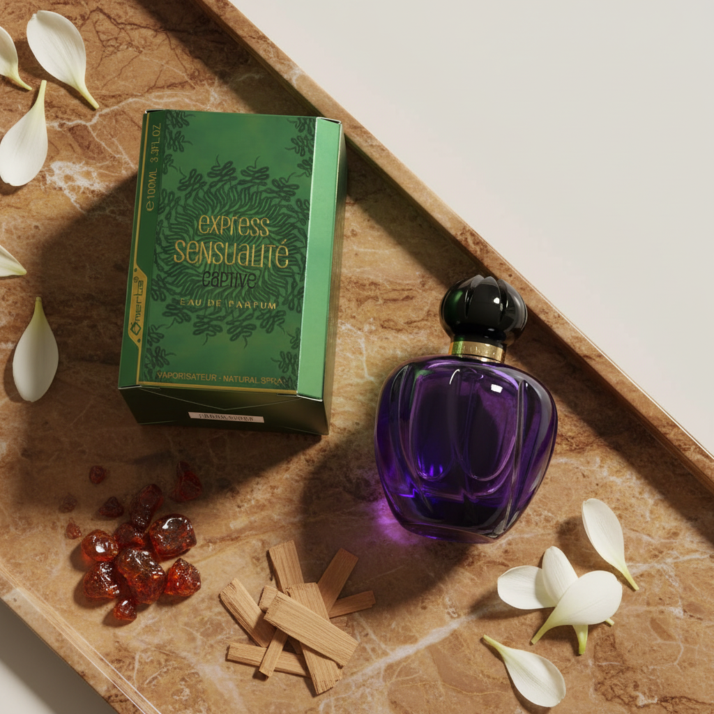 100 ml Eau de Parfume "EXPRESS SENSUALITE CAPTIVE" Ovocná Kvetinová Vôňa pre Ženy, s 6% obsahom esenciálnych olejov 5 