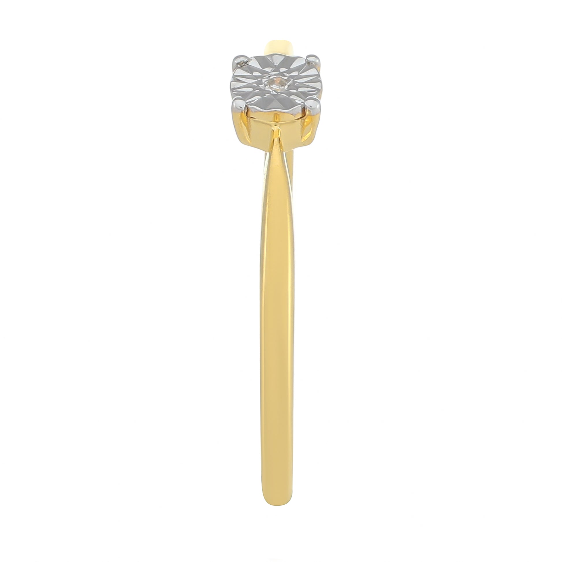 Pozlátený Strieborný Prsteň s Bielym Diamantom 3 