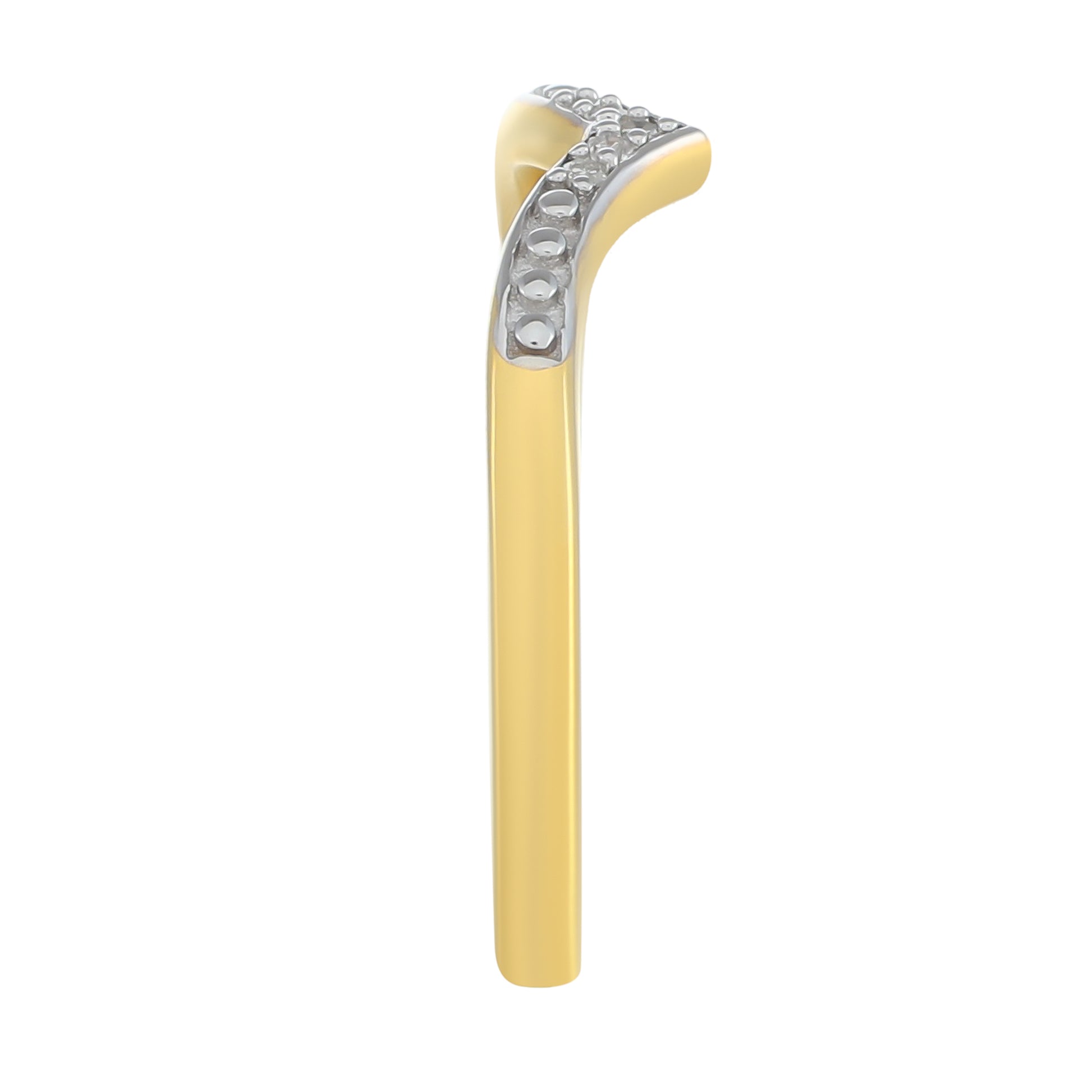Pozlátený Strieborný Prsteň s Bielym Diamantom 3 