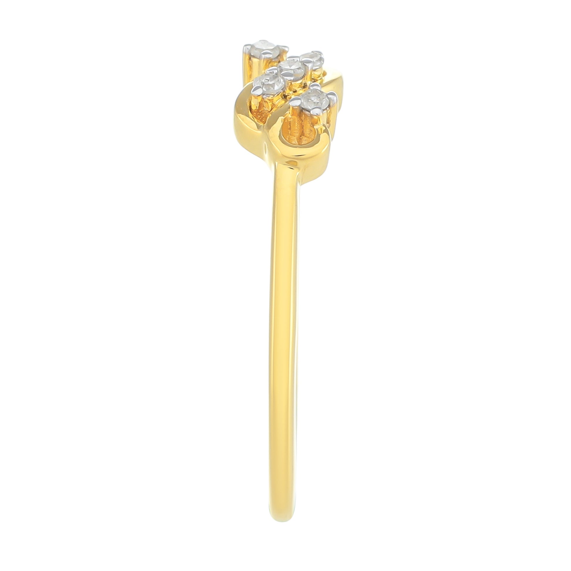 Pozlátený Strieborný Prsteň s Bielym Diamantom 3 