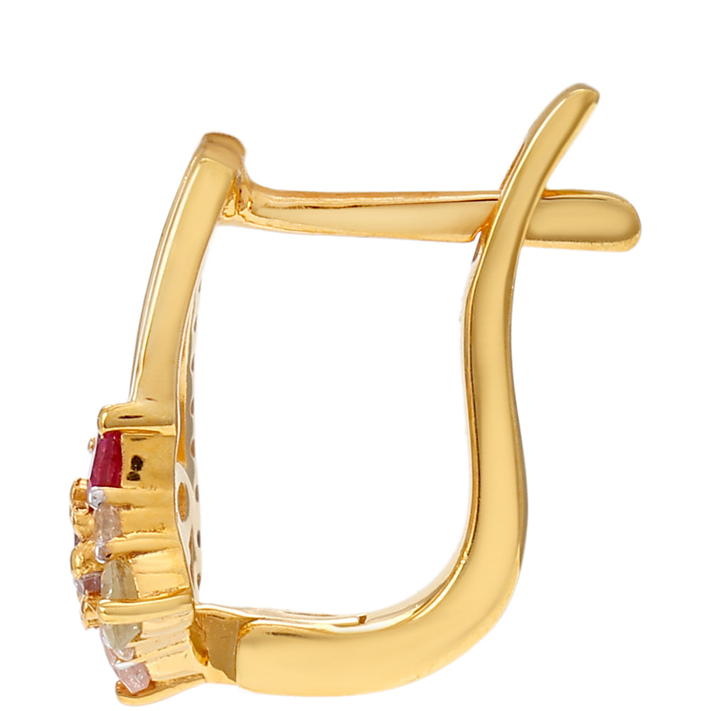 Pozlátené Strieborné Náušnice s Dúhovým Turmalínom z Pelmadulla a Bielym Topásom 2 