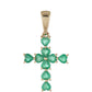 Kríž Zlatý Prívesok s Brazílskym Smaragdom