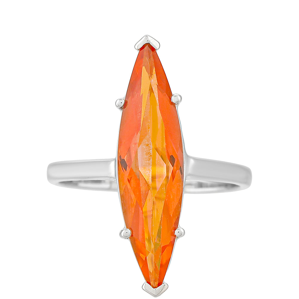 Strieborný Prsteň s Padparadscha Kremeňom 1 