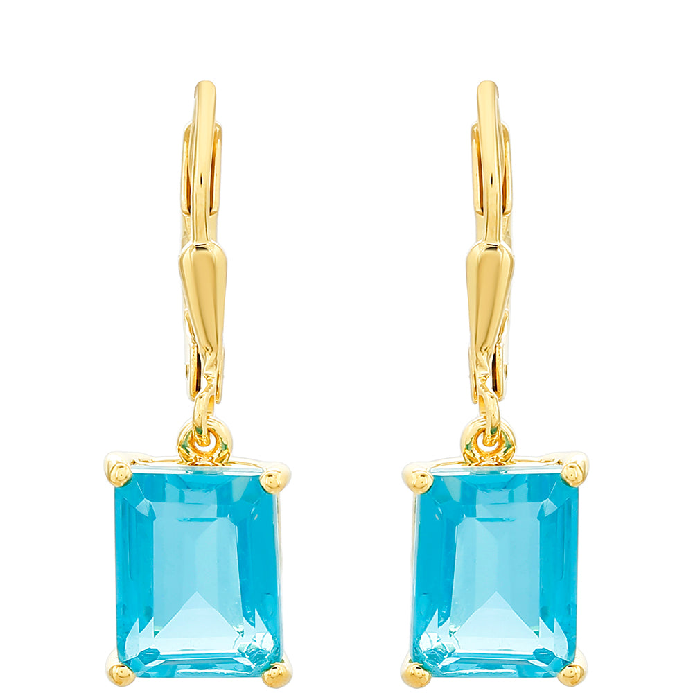 Pozlátené Strieborné Náušnice s Paraiba Kremeňom