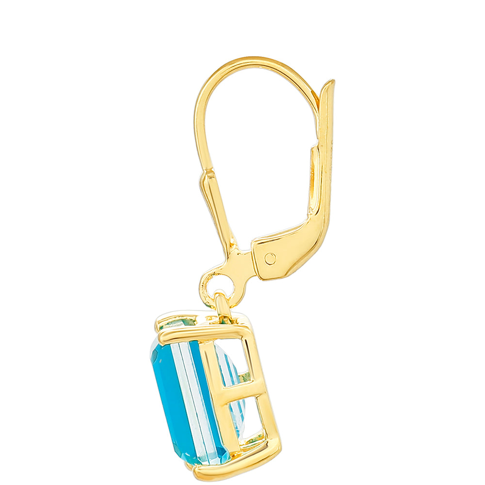 Pozlátené Strieborné Náušnice s Paraiba Kremeňom 2 