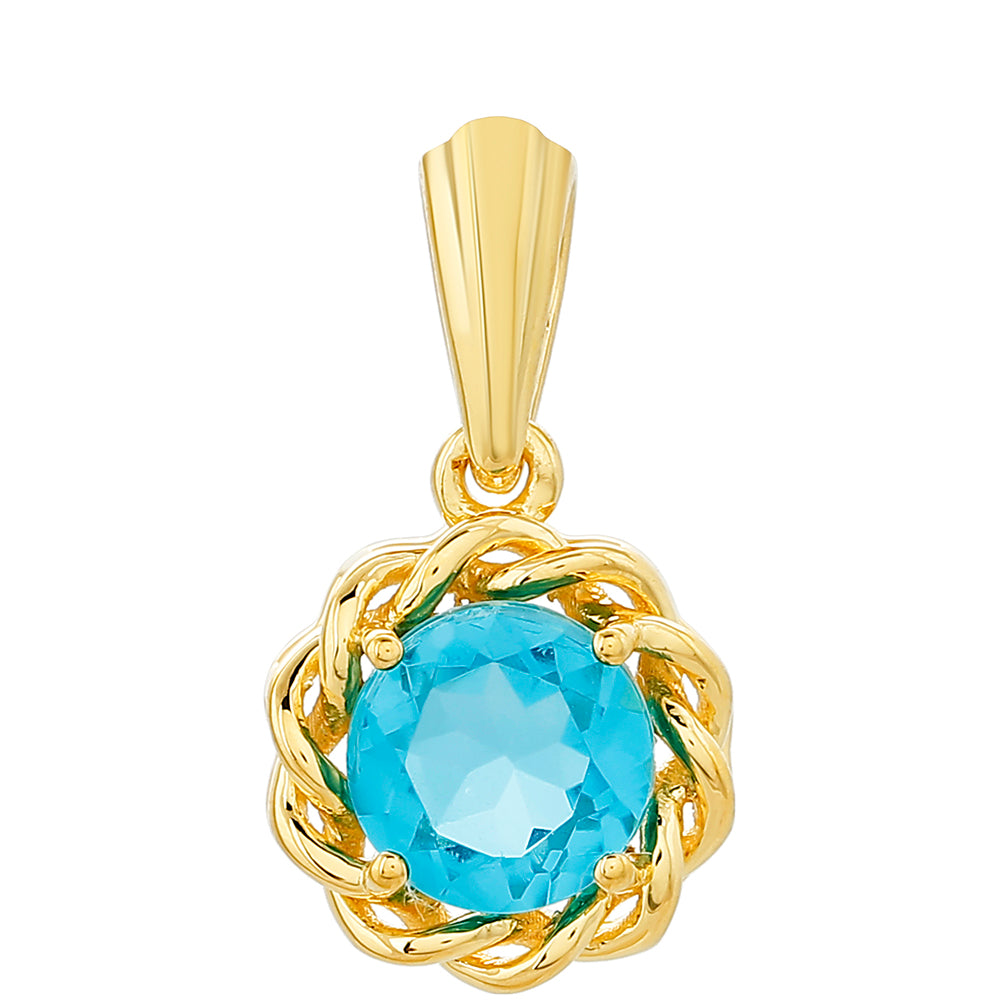 Pozlátený Strieborný Prívesok s Paraiba Kremeňom