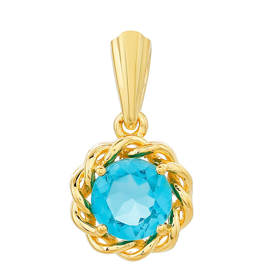 Pozlátený Strieborný Prívesok s Paraiba Kremeňom