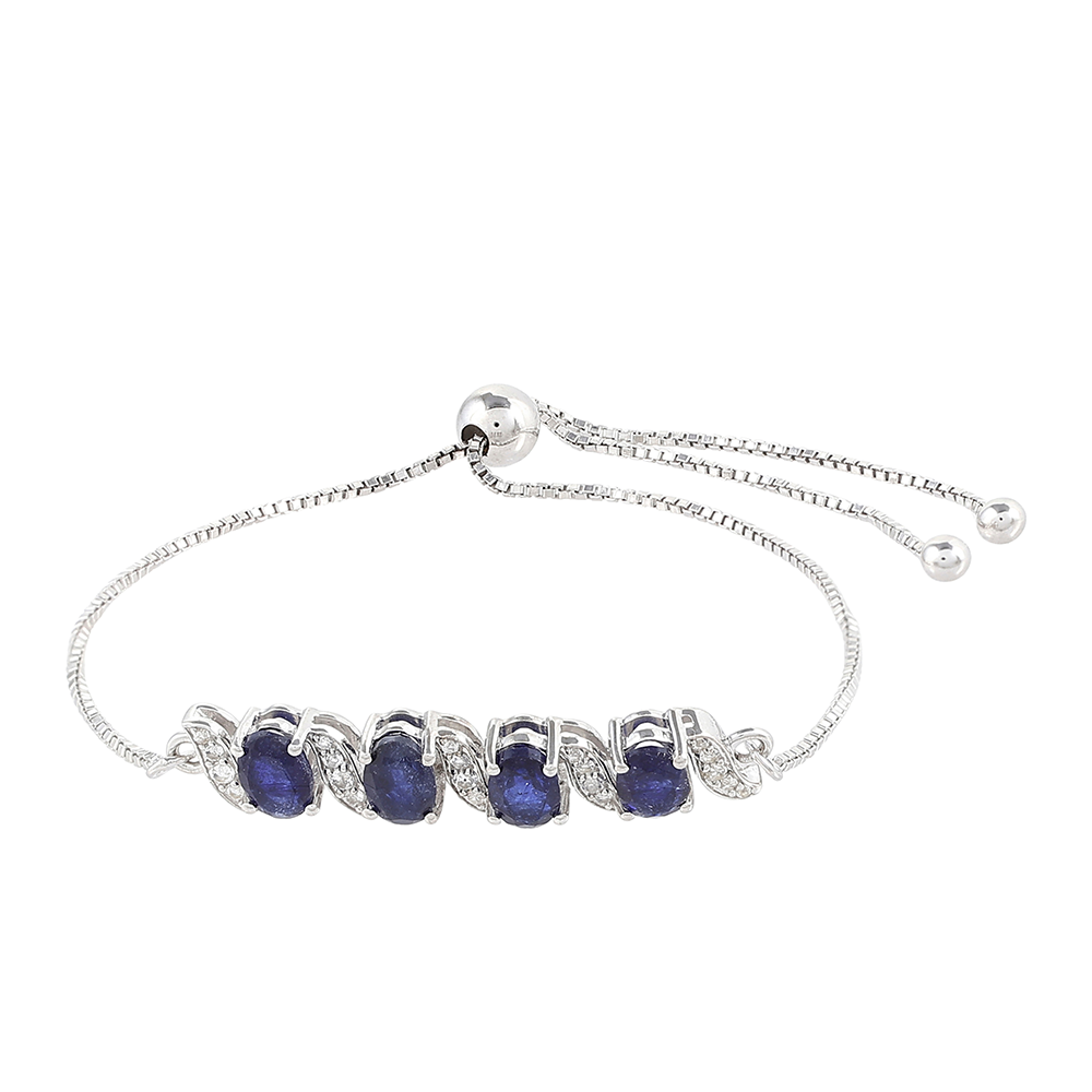 Strieborný Náramok s Thajským Zafírom a Bielym Topásom 1 