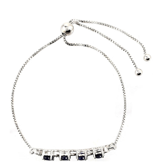 Strieborný Náramok s Thajským Zafírom a Bielym Topásom