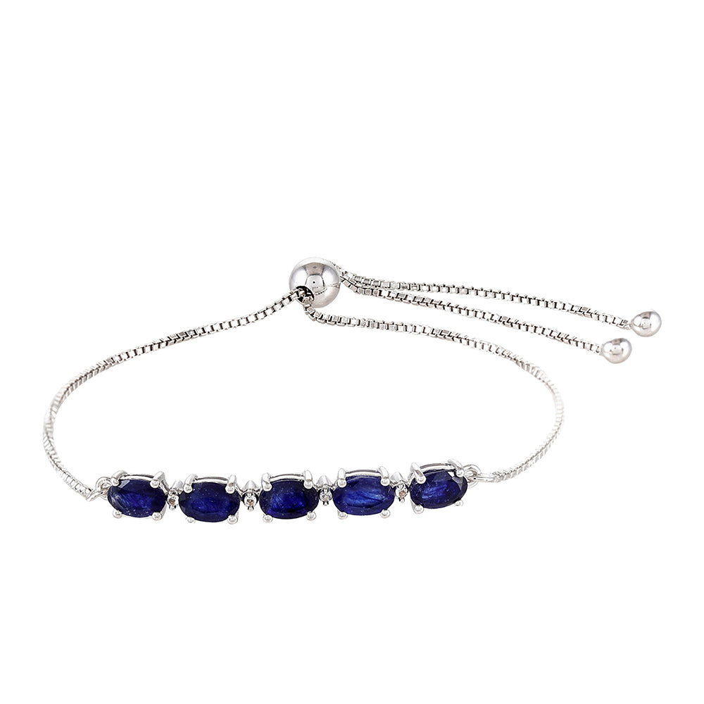 Strieborný Náramok s Thajským Zafírom a Bielym Topásom 1 
