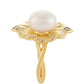 Pozlátený Strieborný Prsteň s Barokovou Sladkovodnou Kultivovanou Perlou a Bielym Topásom