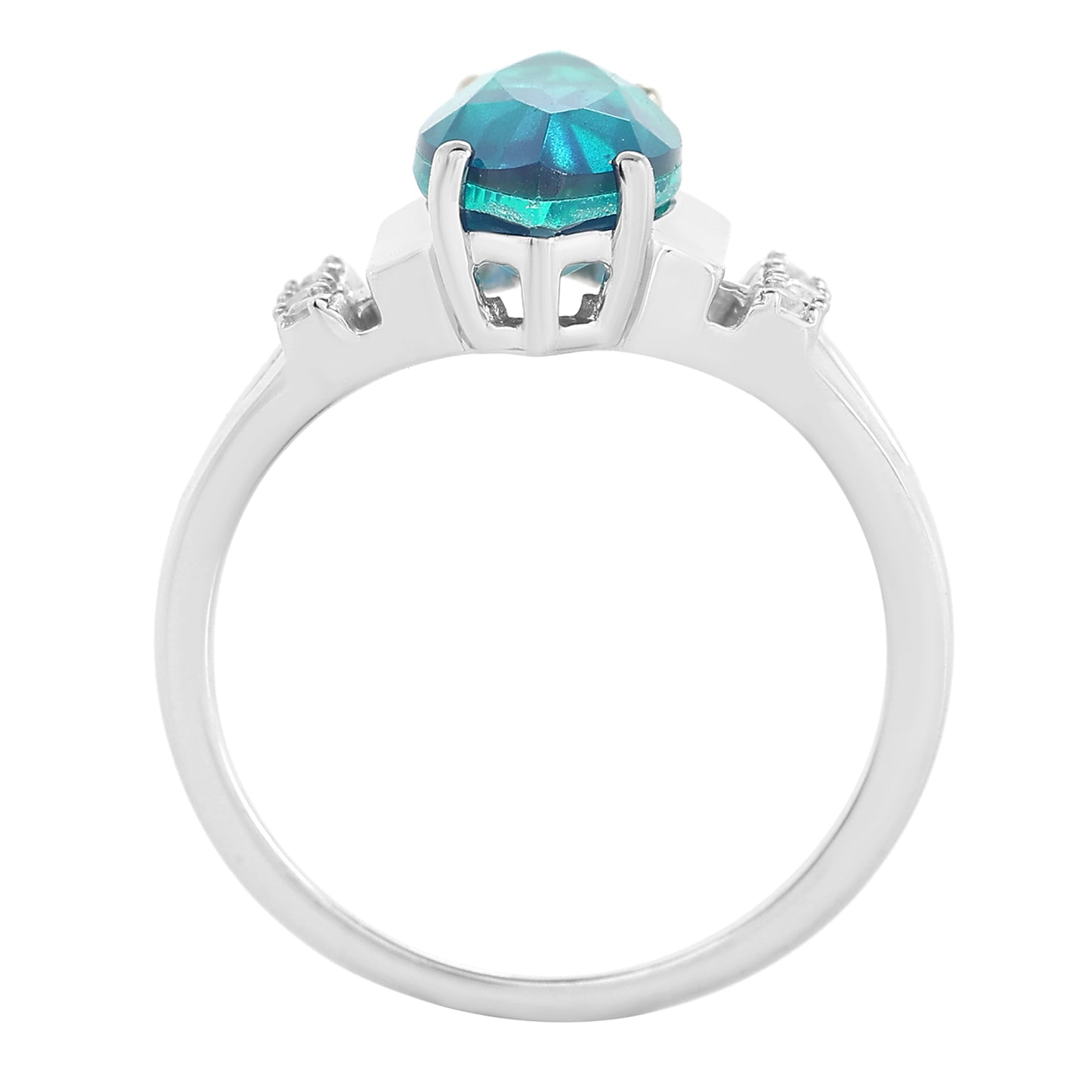 Strieborný Prsteň s Pávím Kremeňom a Bielym Topásom