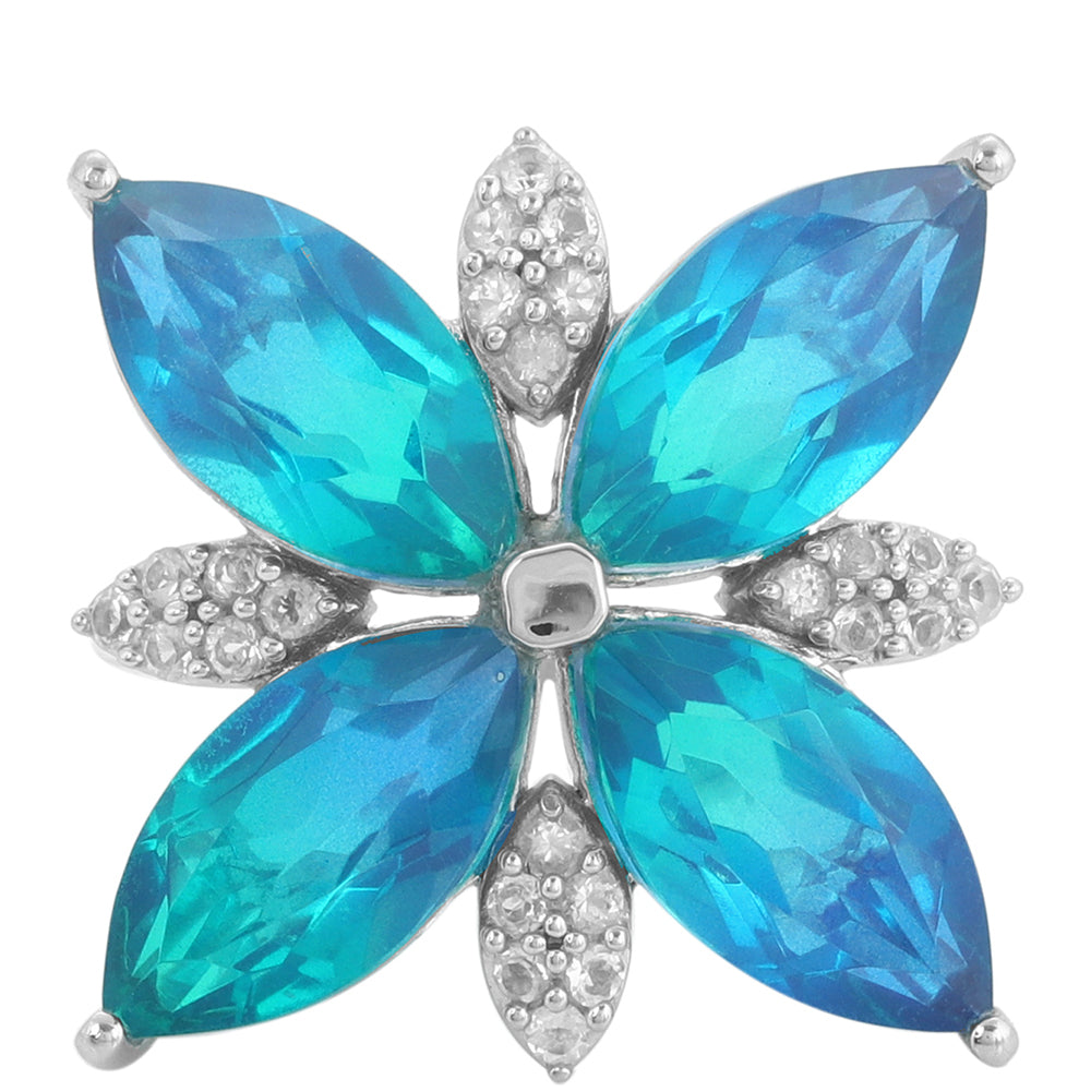 Strieborný Prsteň s Pávím Kremeňom a Bielym Topásom 1 