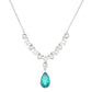 Strieborný Náhrdelník s Pávím Kremeňom a Bielym Topásom