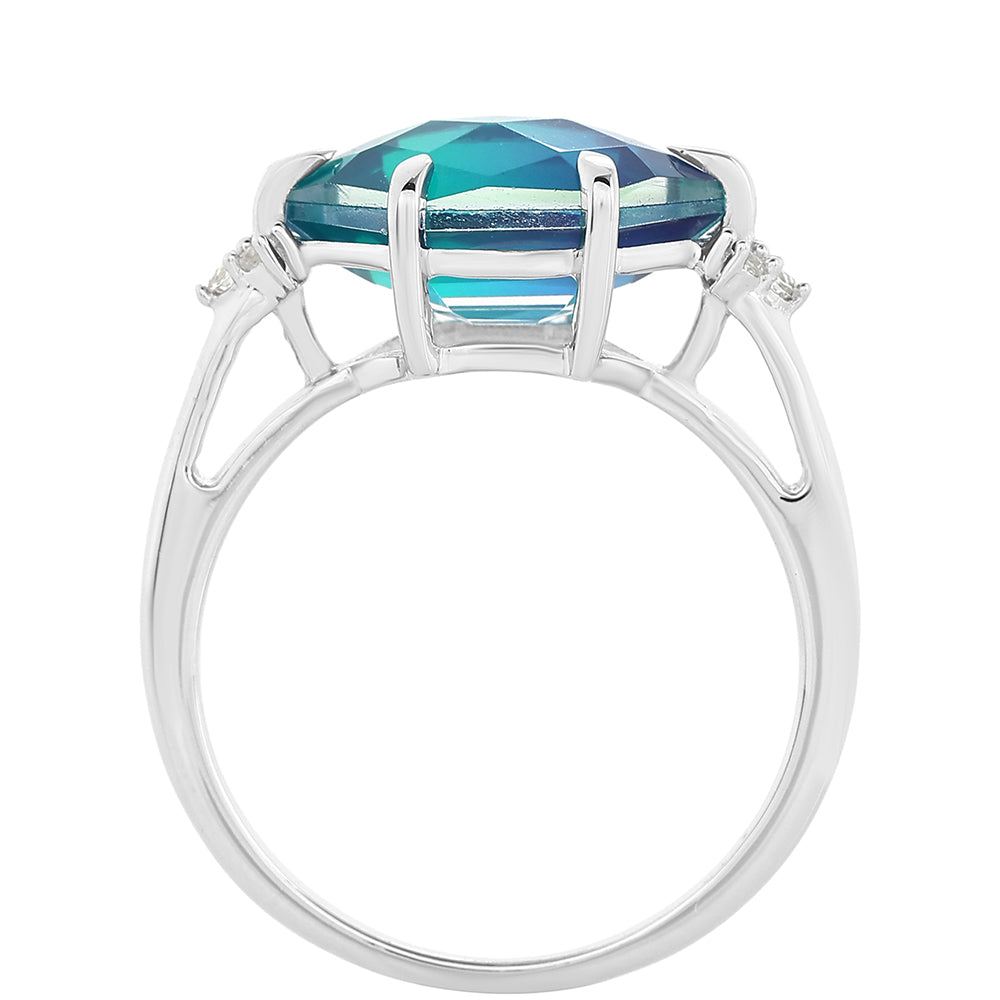 Strieborný Prsteň s Pávím Kremeňom a Bielym Topásom 3 