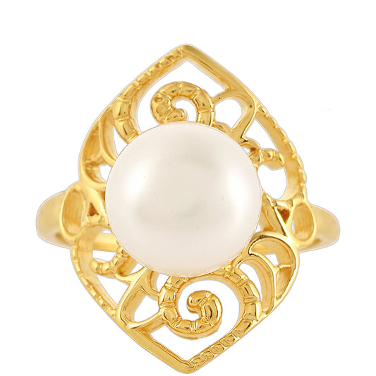 Pozlátený Strieborný Prsteň s Barokovou Sladkovodnou Kultivovanou Perlou