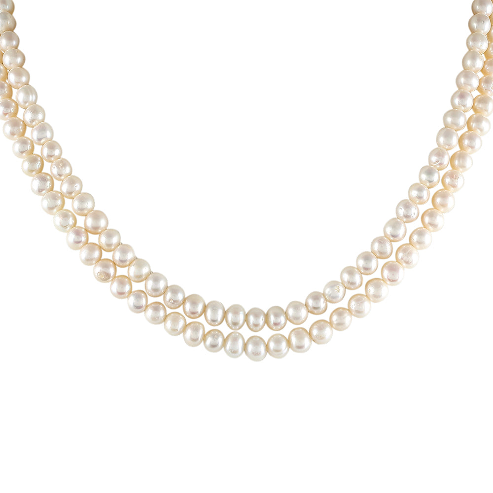 Pozlátený Strieborný Náhrdelník s Barokovou Sladkovodnou Kultivovanou Perlou 2 