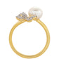 Pozlátený Strieborný Prsteň s Barokovou Sladkovodnou Kultivovanou Perlou a Bielym Topásom