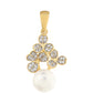 Pozlátený Strieborný Prívesok s Barokovou Sladkovodnou Kultivovanou Perlou a Bielym Topásom