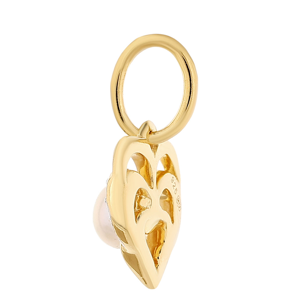 Pozlátený Strieborný Prívesok s Barokovou Sladkovodnou Kultivovanou Perlou a Bielym Topásom 2 