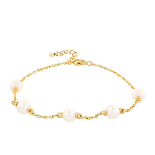 Pozlátený Strieborný Náramok s Barokovou Sladkovodnou Kultivovanou Perlou