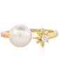 Pozlátený Strieborný Prsteň s Barokovou Sladkovodnou Kultivovanou Perlou a Bielym Topásom