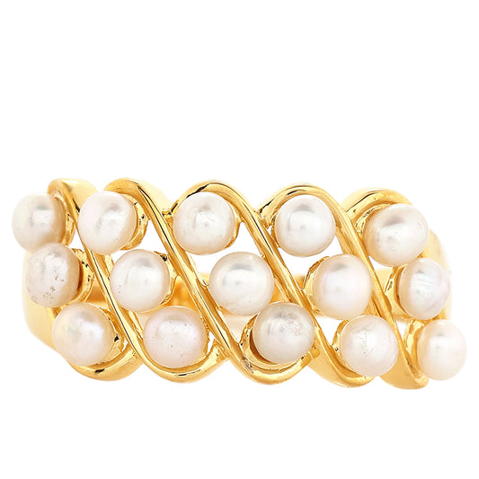 Pozlátený Strieborný Prsteň s Barokovou Sladkovodnou Kultivovanou Perlou