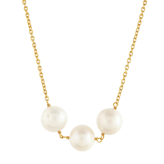Pozlátený Strieborný Náhrdelník s Barokovou Sladkovodnou Kultivovanou Perlou