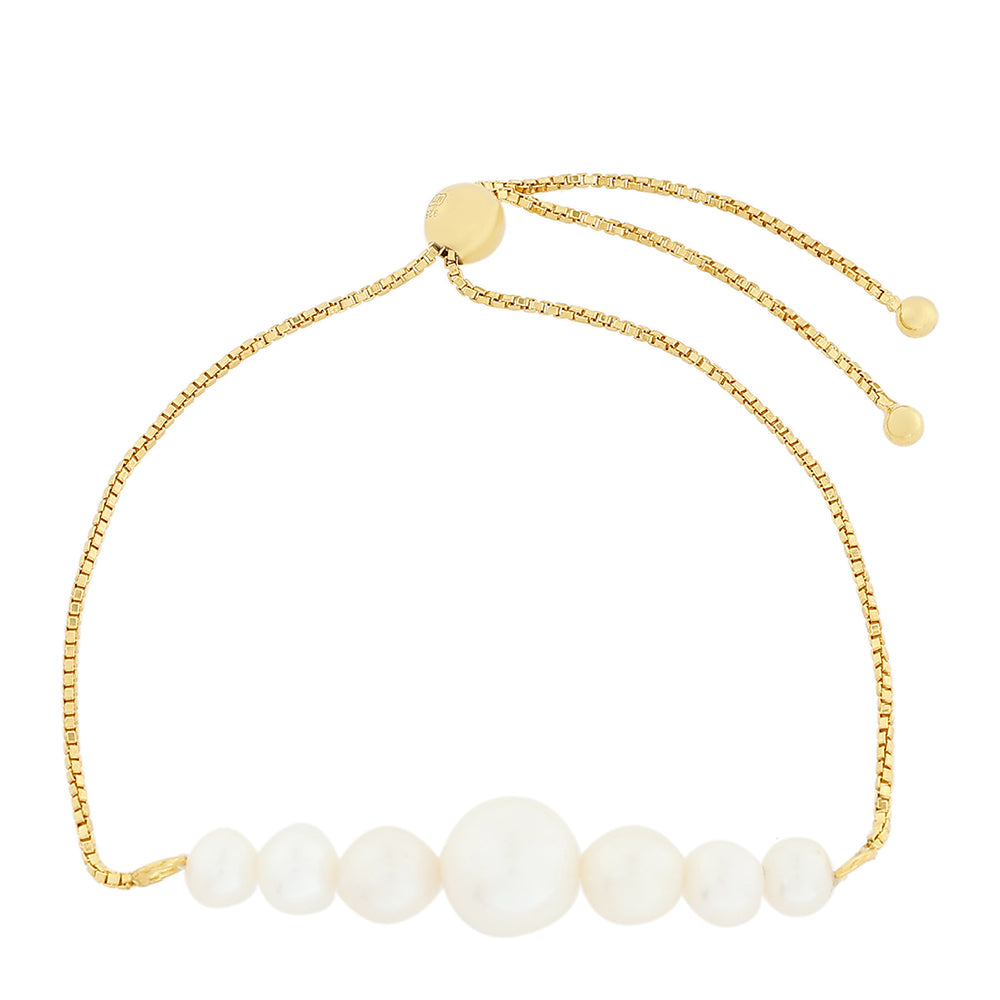 Pozlátený Strieborný Náramok s Barokovou Sladkovodnou Kultivovanou Perlou 2 