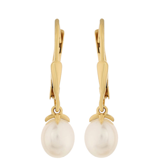 Pozlátené Strieborné Náušnice s Barokovou Sladkovodnou Kultivovanou Perlou