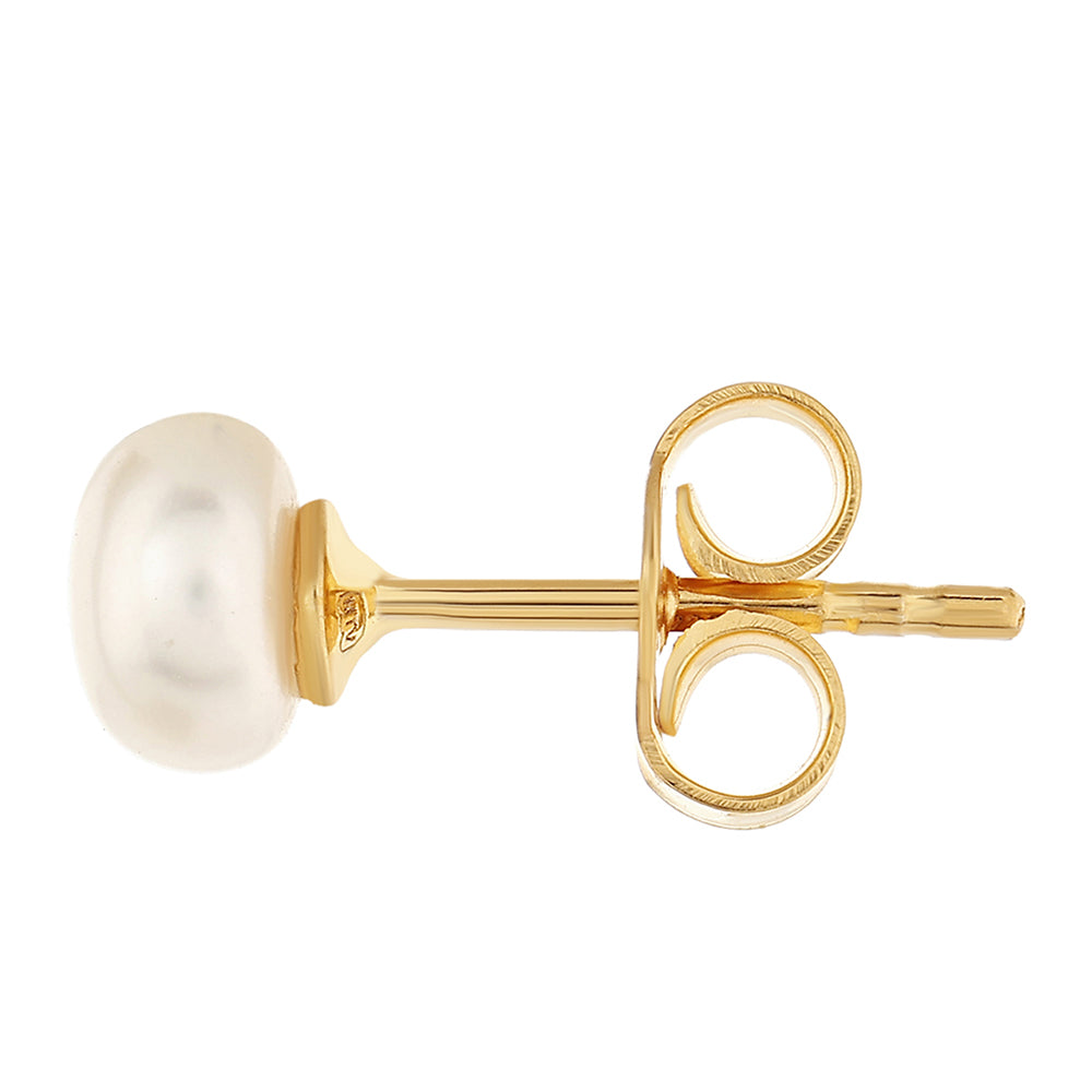 Pozlátené Strieborné Náušnice s Barokovou Sladkovodnou Kultivovanou Perlou 2 
