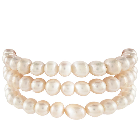 Pozlátený Strieborný Náramok s Barokovou Sladkovodnou Kultivovanou Perlou