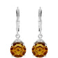 Strieborné Náušnice s Citrínom a Ametystom