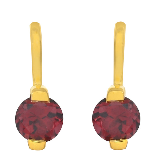 Pozlátené Strieborné Náušnice s Rhodolitovým Granátom