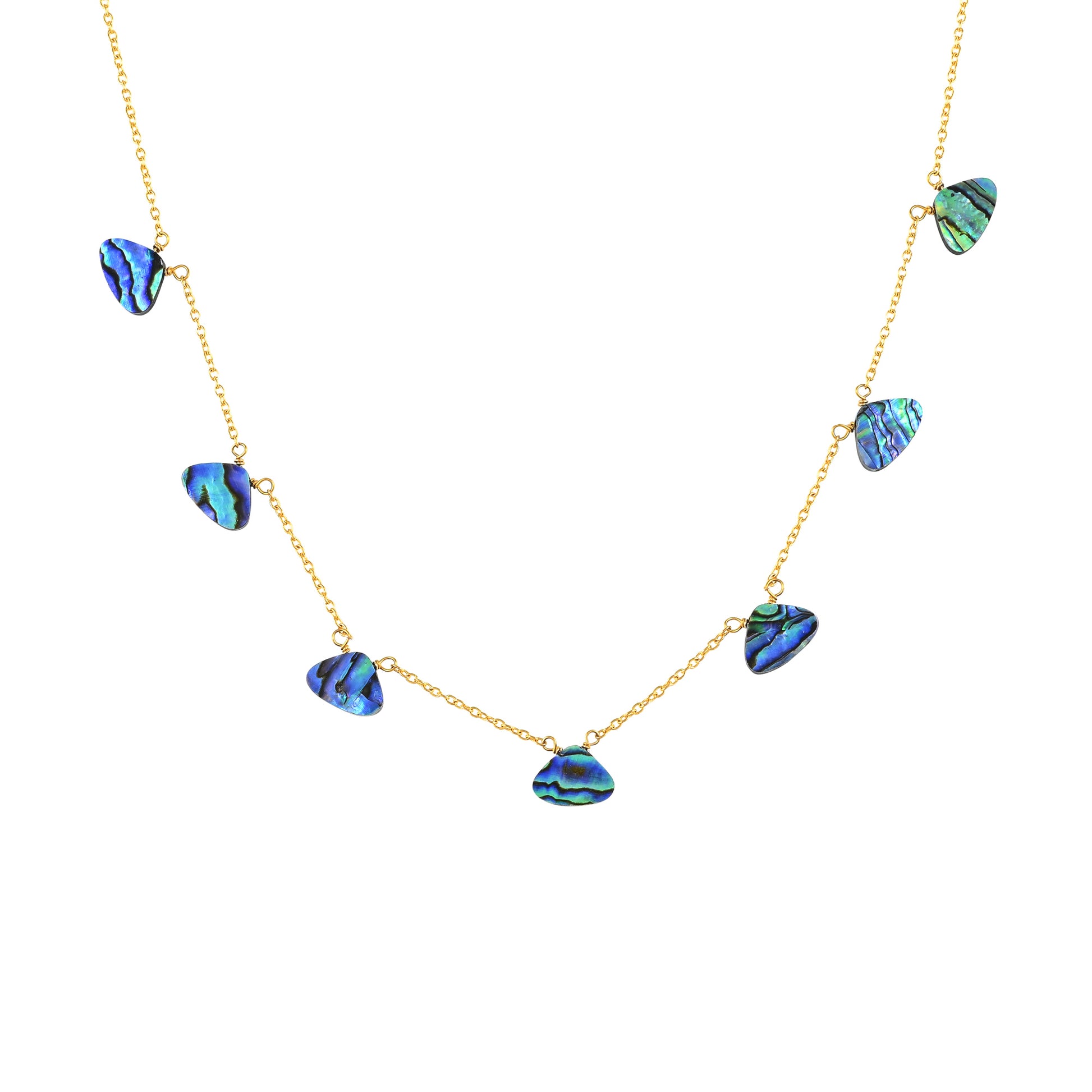 Pozlátený Strieborný Náhrdelník s Mušľou Abalone 1 