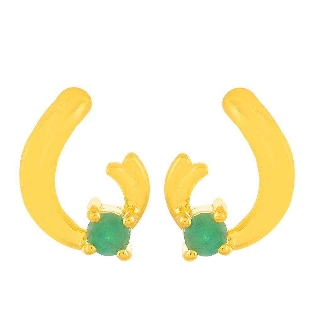 Pozlátené Strieborné Náušnice s Brazílskym Smaragdom 1 