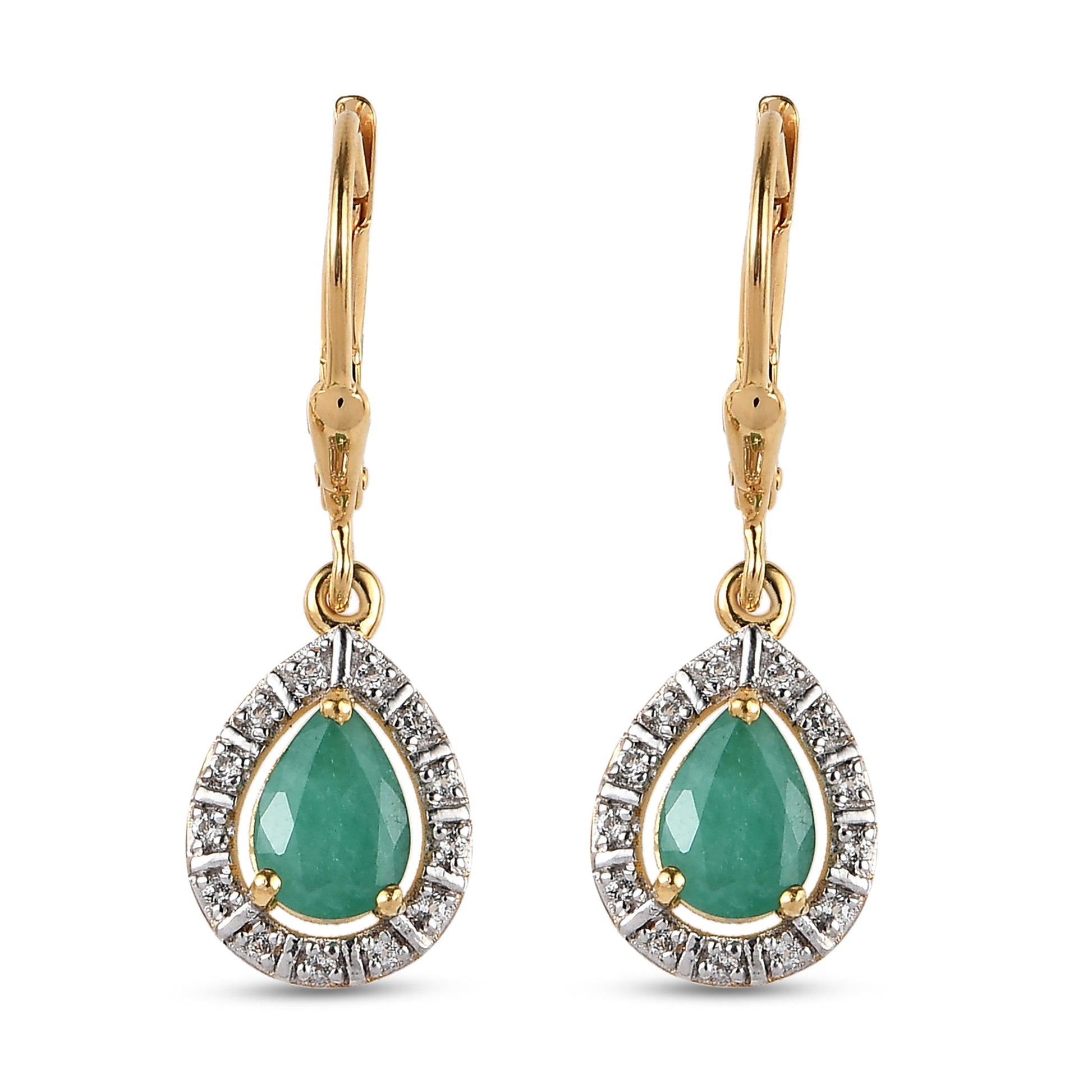 Pozlátené Strieborné Sada s Thajským Rubínom a Brazílskym Smaragdom ( Náušnice ) 3 