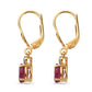 Pozlátené Strieborné Sada s Thajským Rubínom a Brazílskym Smaragdom ( Náušnice )