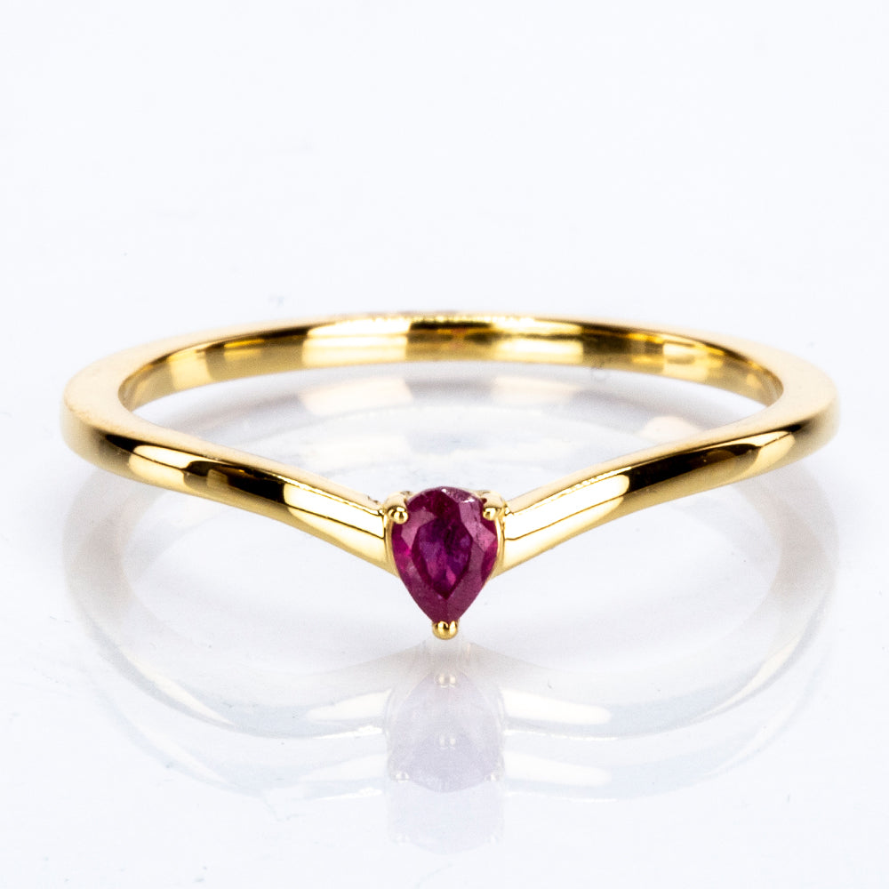 Pozlátené Strieborné Sada s Thajským Rubínom a Bielym Diamantom ( Prsteň ) 3 