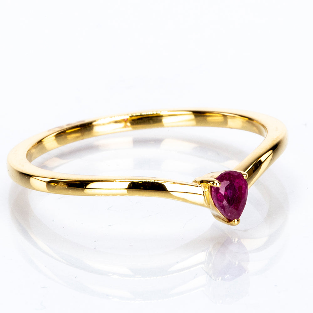 Pozlátené Strieborné Sada s Thajským Rubínom a Bielym Diamantom ( Prsteň ) 8 