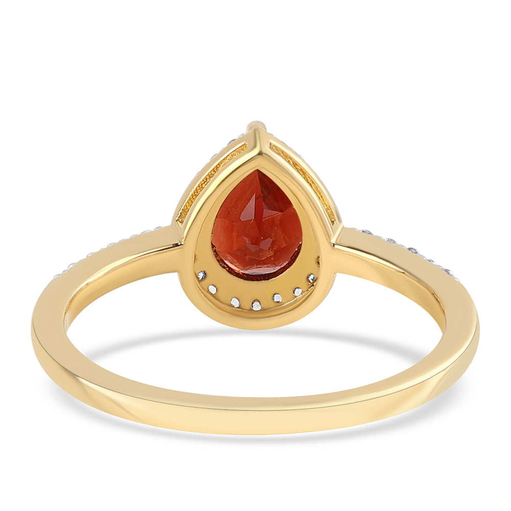 Pozlátený Strieborný Prsteň s Bartonským Granátom a Bielym Topásom 3 